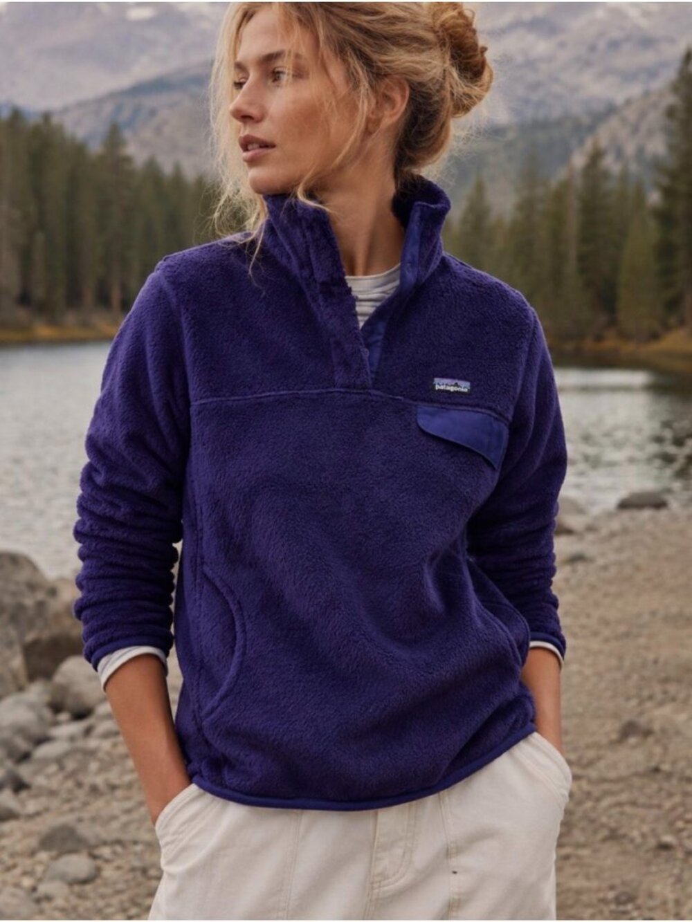 Patagonia Fleece Full Zip Re-Tool Jacket Womens Large Purple Outdoor Polartec